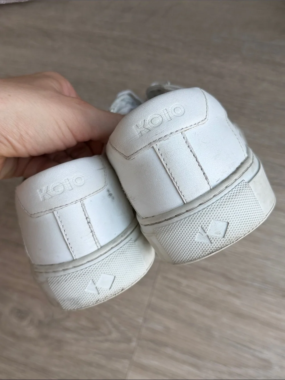 KOIO Women’s Capri Leather Low-Top Sneakers in Triple White